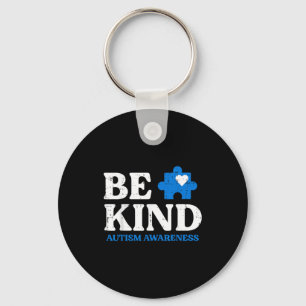 Be kind autism awareness puzzle piece asd men wome key ring