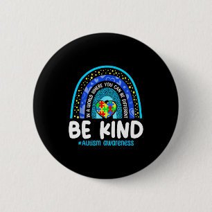 Be kind autism awareness puzzle rainbow autistic 6 cm round badge