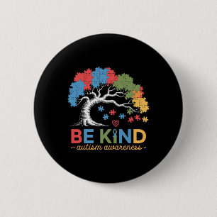 Be Kind Autism Awareness Puzzle Tree Inclusion Sup 6 Cm Round Badge