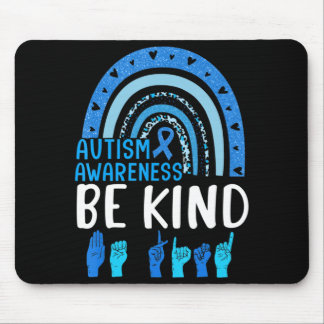 Be Kind Autism Awareness Rainbow Trendy Women Girl Mouse Pad