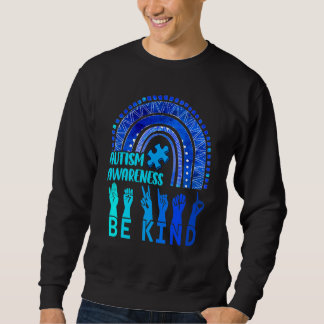 Be Kind Autism Awareness Rainbow Trendy Women Girl Sweatshirt