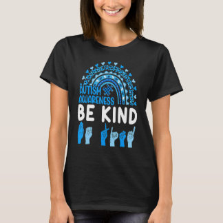 Be Kind Autism Awareness Rainbow Trendy Women Girl T-Shirt
