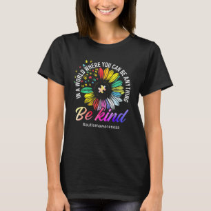 Be Kind Autism Awareness Sunflower Puzzle Choose K T-Shirt