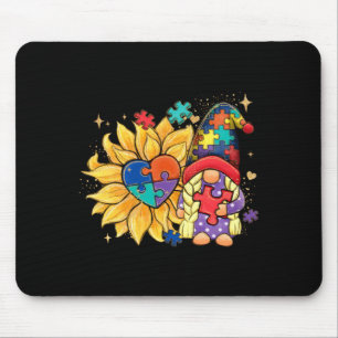 Be Kind Autism Gnomes Sunflower Autism Awareness M Mouse Pad