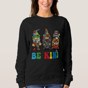 Be Kind Autism Gnomes Sunflower Autism Awareness M Sweatshirt