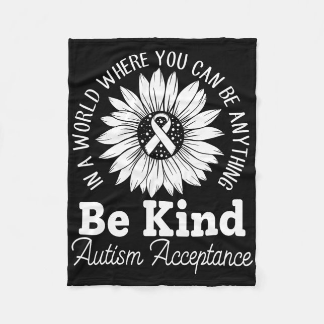 Be Kind Autism Red Instead - Acceptance Not Awaren Fleece Blanket (Front)