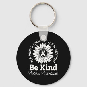 Be Kind Autism Red Instead - Acceptance Not Awaren Key Ring