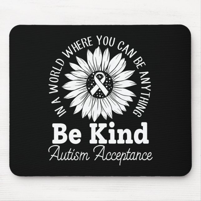 Be Kind Autism Red Instead - Acceptance Not Awaren Mouse Pad (Front)