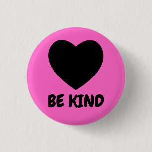 Be Kind - Black Love Symbol 3 Cm Round Badge