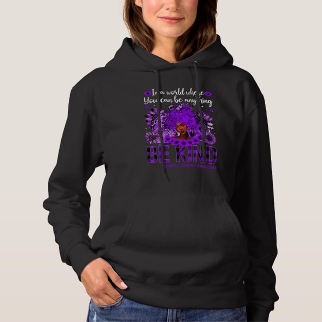 Be Kind Black Women Afro African Domestic Violence Hoodie (Front)