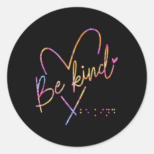 Be Kind Blind Awareness Braille Classic Round Sticker