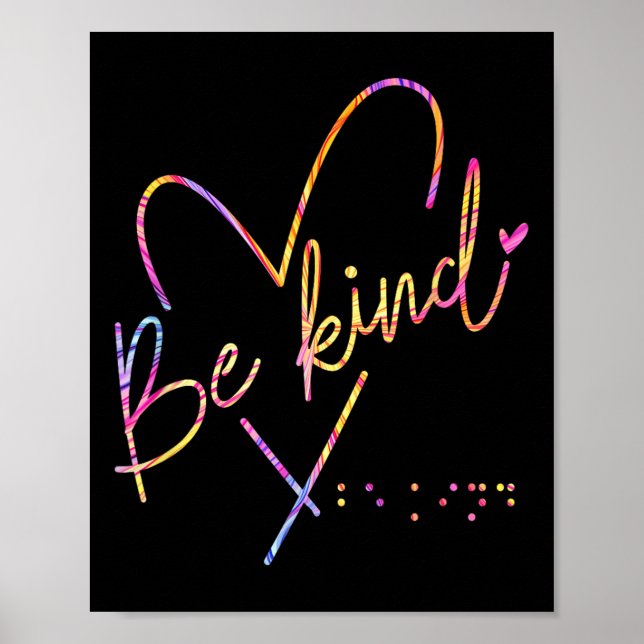 Be Kind Blind Awareness Braille  Poster (Front)