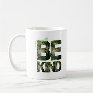 Be kind - bold jungle filled letters mug