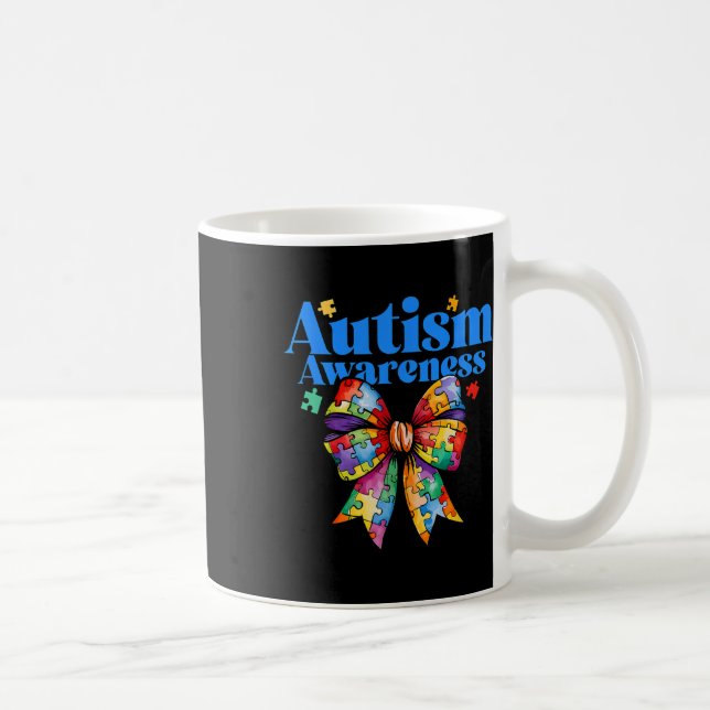 Be Kind Bow Autism Awareness Autism Support Love  Coffee Mug (Right)