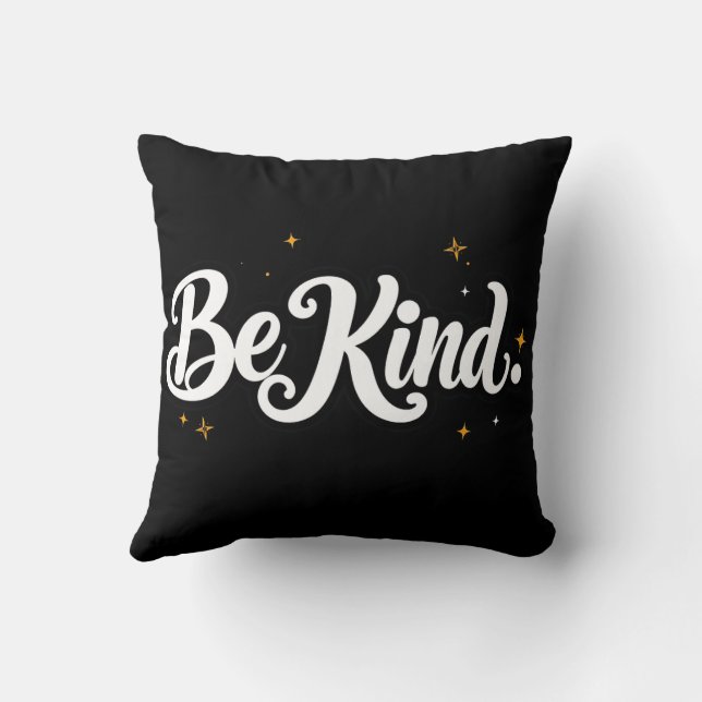 "Be Kind" Calligraphy Tee - Minimalist Black T-shi Cushion (Back)