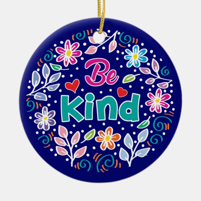 Be Kind Ceramic Ornament (Front)