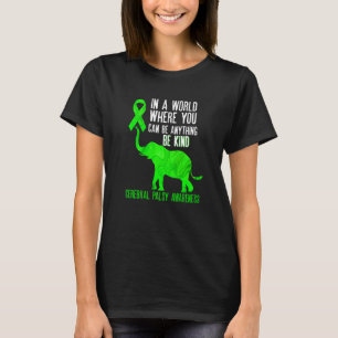 Be kind cerebral palsy Awareness green elephant ri T-Shirt