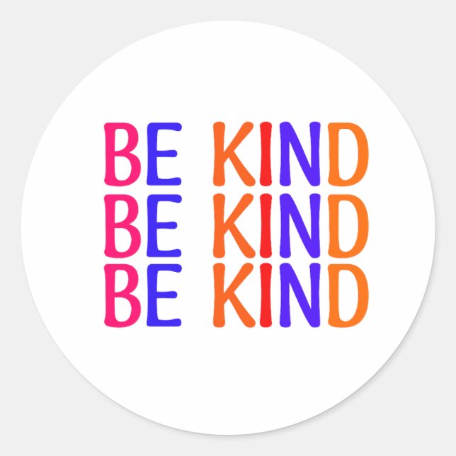 Be Kind Classic Round Sticker (Front)