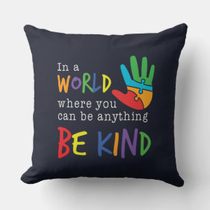 Be Kind Coloful Motivation Grandma Birthday Cushion
