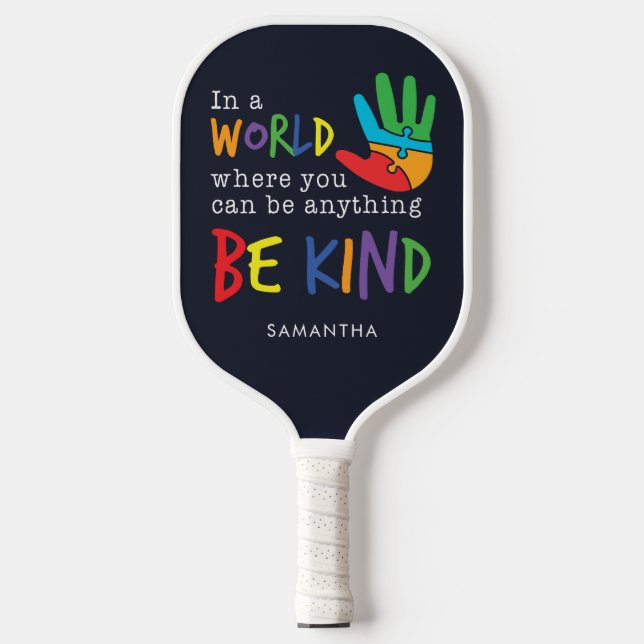 Be Kind Coloful Motivation Mum Birthday Pickleball Paddle (Front)