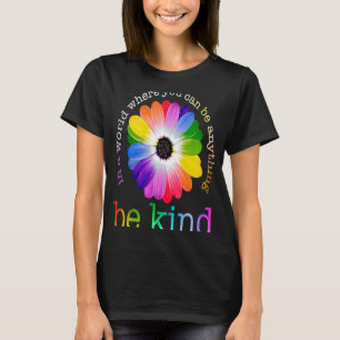 Be Kind Colourful Daisy Boho Rainbow Mental Health T-Shirt