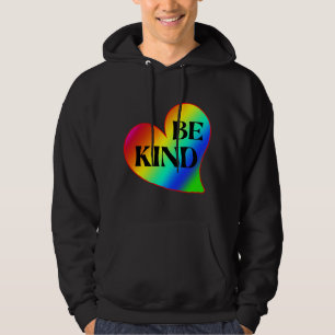 Be Kind Colourful Heart Rainbow Hoodie