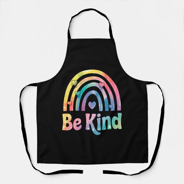 Be Kind Colourful Rainbow – Inspirational Positive Apron (Front)
