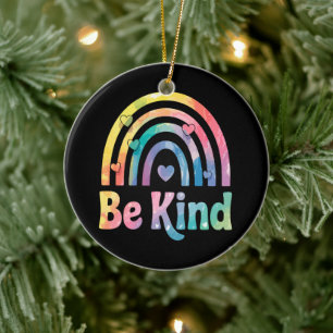 Be Kind Colourful Rainbow – Inspirational Positive Ceramic Ornament