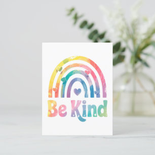 Be Kind Colourful Rainbow – Inspirational Positive Postcard