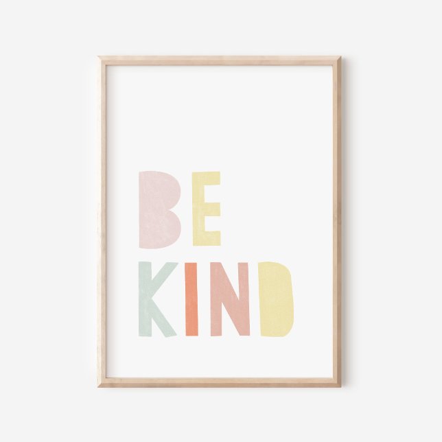 Be Kind Colourful Watercolor Nursery Poster (Creator Uploaded)