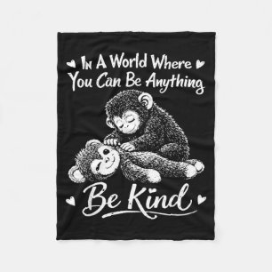 Be Kind Cute Ba3 Fleece Blanket