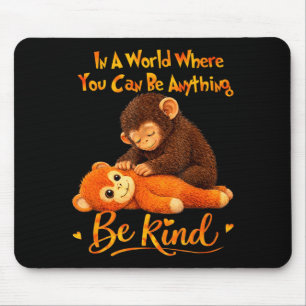 Be Kind Cute Baby Monkey Punch Team Mouse Pad