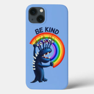 Be Kind - Cute Character Rainbow Positive Message iPhone 13 Case