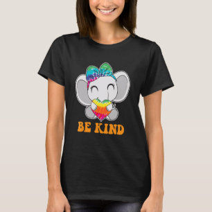 Be Kind Cute Elephant Groovy Hippie Peace Retro 70 T-Shirt