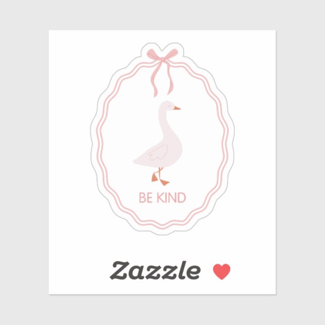 Be Kind Cute Goose with Pink Ribbon Frame  (Sheet)