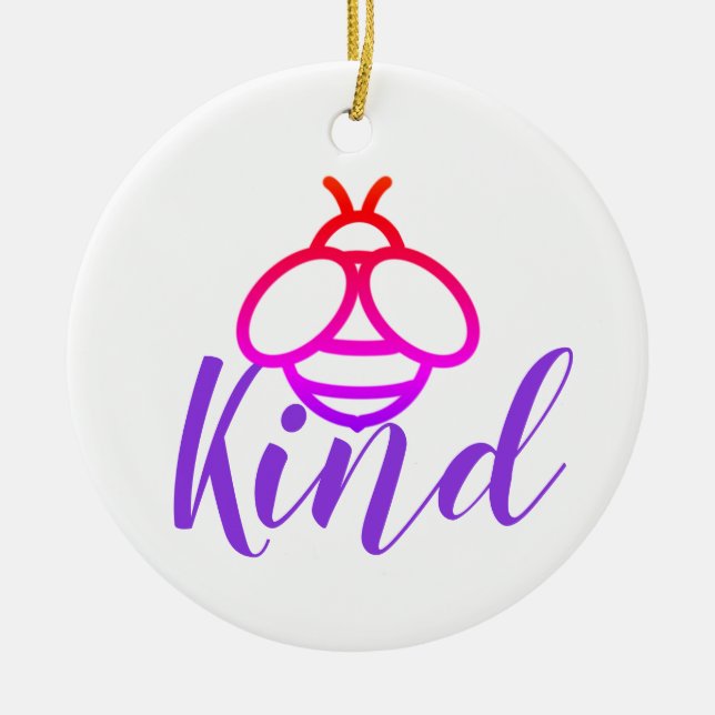 Be Kind - cute honey bee design  Ceramic Ornament (Front)