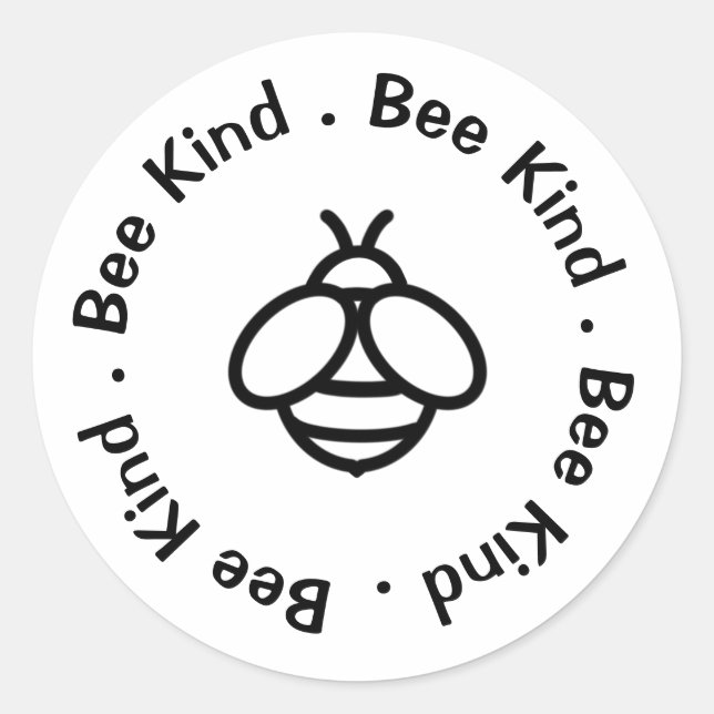 Be Kind - cute honey bee design Classic Round Sticker (Front)