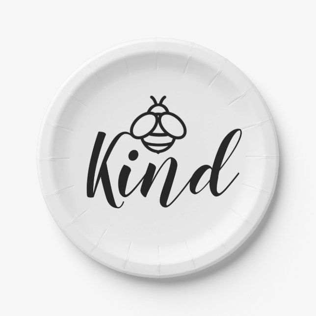 Be Kind - cute honey bee design Paper Plate (Front)