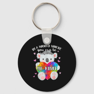 Be Kind Cute Puzzle Koala, Autism Awareness Month Key Ring