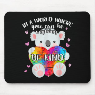 Be Kind Cute Puzzle Koala, Autism Awareness Month  Mouse Pad