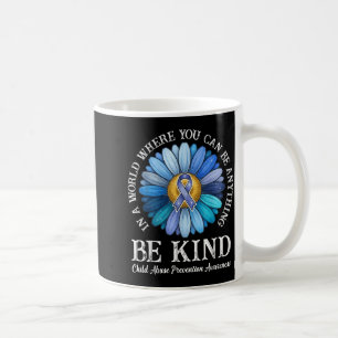 Be Kind Daisy Flower Blue Child Abuse Prevention Coffee Mug