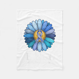Be Kind Daisy Flower Blue Child Abuse Prevention Fleece Blanket