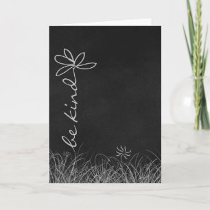 Be Kind daisy on black chalkboard Card