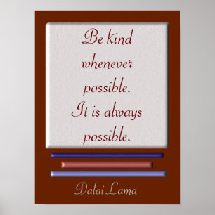Be Kind - Dalai Lama quote - art print