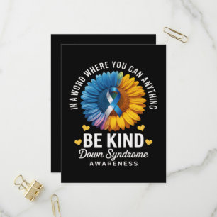 Be Kind Down Syndrome Awareness Invitation Postcard