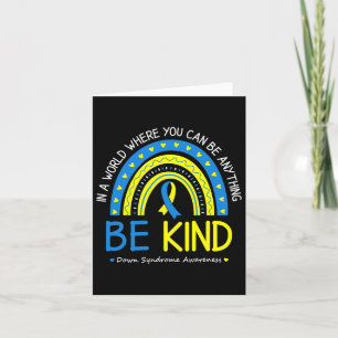 Be Kind Down Syndrome Awareness October Teacher Wo Card