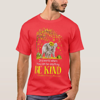 Be Kind Elephant Gold Childhood Cancer Awareness A T-Shirt