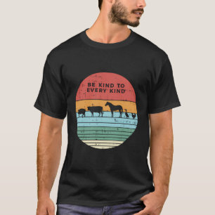 Be Kind Farm Animals Retro Vegan Vegetarian Men Wo T-Shirt