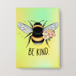 Be Kind Floral Cute Bee Inspirational Design