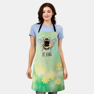 Be Kind Floral Cute Bee Inspirational Design Apron